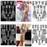 Autocollants de tatouage au henné temporaires colorés personnalisés pour tout le corps conceptions de pochoirs de tatouage au henné pochoirs de tatouage marron
