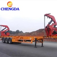 2 3 Essieux 4 Essieux 20FT 40 Feet Container Loader Side Loader 37Tons Crane Side Lifter Semi Trailer à vendre