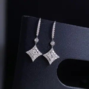 Pendientes de plata de primera ley con forma de estrella para mujer, aretes pequeños, plata esterlina 100%, diamante Natural, 18K, 14K, oro Real, joya fina