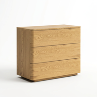 Commode minimaliste en chêne chaud, commode basse moderne pour la maison