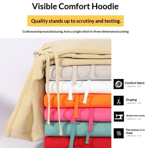 Sweat-shirt à capuche lourd 380 g/m² - Pull à épaules tombantes surdimensionné unisexe, sweat-shirt uni avec grande doublure en molleton - Product Image 3