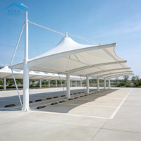 Abri de stationnement pour voiture en membrane PVDF imperméable d'extérieur, structure en acier robuste, tentes de stationnement pour voiture