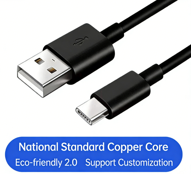 USB-A Male / Type-C Charging Cable 2-Core 24 AWG Length 1.5m