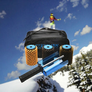 Kit de brosses à cire pour ski freestyle, marque OEM, origine CN/FUJ, avec tissu en nylon écologique durable, poils de cheval en laiton, manche en liège - Product Image 3