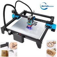 Mesin Pengukir Laser DIODE Presisi Tinggi 10W Terlaris Ukuran Besar 400*400mm 12V 4A DC untuk Pengukiran 3D pada Baja Tahan Karat, Karet, Kertas