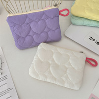 410121 Tas Sanitasi Poliester Berlapis Warna Permen Tas Penyimpanan Mini Portabel Pembalut Menstruasi Penutup Ritsleting & Pengait Dompet Koin