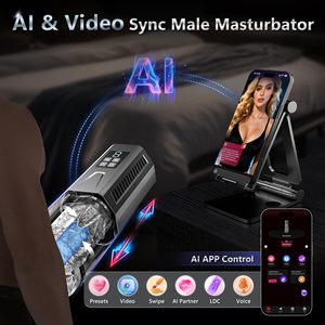 Juguetes Sexuales Masculinos con Sincronización IA, 7 Modos de Empuje, Rotación, Vibración y Lamido, Control por Aplicación y Pantalla LCD, Máquina Sexual para Adultos - Product Image 2