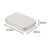 Petite boîte en métal rectangulaire 87 x 60 x 18 mm pour emballage de rouge à lèvres ou baume à lèvres avec fenêtre transparente en PVC
