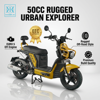Scooter à essence EURO 5 50CC, 4 temps, refroidissement par air, démarrage électrique, frein à disque avant, frein à tambour arrière, cyclomoteur à essence pour les déplacements des adultes