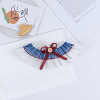 Collier pour animaux de compagnie avec nœud en dentelle et perles, serviette anti-salive pour chien et chat, style princesse, foulard pour toutes les saisons