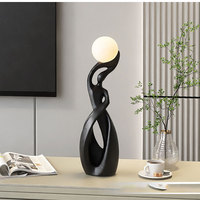 Figurine en résine sculptée d'art abstrait moderne avec forme irrégulière pour la décoration de la maison, veilleuse