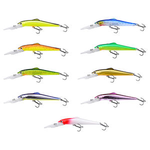 Appâts artificiels en plastique dur en gros, leurres de pêche à la truite avec une longue languette - Product Image 1