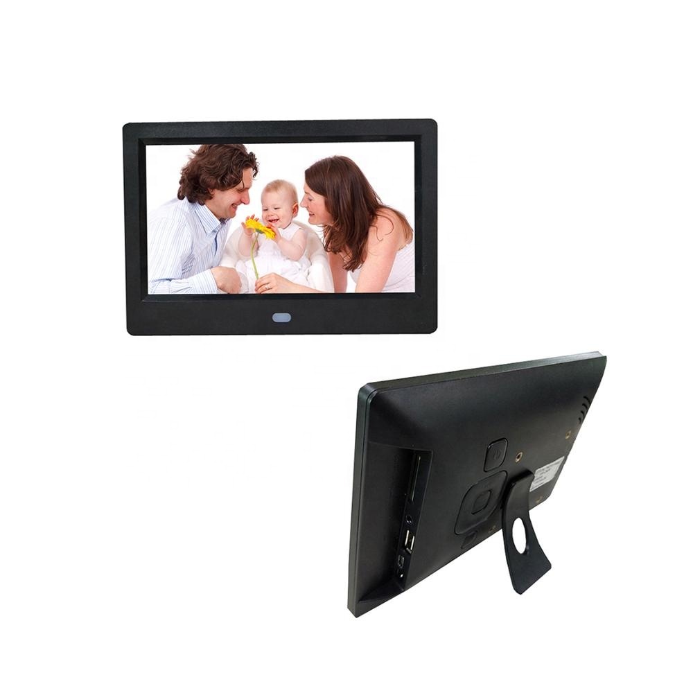 7 pouces Cadre Photo Numérique OEM Usine 1024x600 IPS multifonctionnel Intégré MP3/MP4 télécommande du lecteur