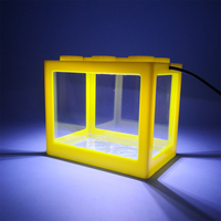 Mini PVC écologique de réservoir de poissons de Betta de LED acrylique transparent pour la visualisation de bureau de salle à manger