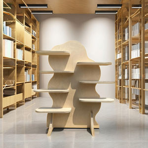 Espositore Asimmetrico Ondulato Pieghevole Personalizzato <span class=keywords><strong>per</strong></span> Mercato Contadino, Scaffale <span class=keywords><strong>in</strong></span> Legno, Ripiano <span class=keywords><strong>in</strong></span> <span class=keywords><strong>Vetro</strong></span> <span class=keywords><strong>per</strong></span> Negozio di Cosmetici, Soggiorno - Product Image 4