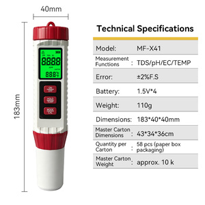 Testeur d'<span class=keywords><strong>eau</strong></span> numérique portable 4 en 1 PH EC TDS Température, détecteur de haute précision avec grand écran, moniteur de qualité de <span class=keywords><strong>l</strong></span>'<span class=keywords><strong>eau</strong></span> pour <span class=keywords><strong>l</strong></span>'irrigation agricole - Product Image 5