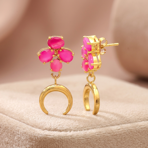 ต่างหูเงินแท้ประดับพลอยทำมือ สไตล์โบโฮ แฟชั่นสำหรับทุกเพศ - Product Image 3