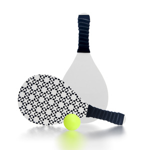 Juego de raqueta de tenis de playa de madera para niños con logotipo personalizado impreso, pelota de paleta deportiva de PVC PP con patrón de madera - Product Image 4