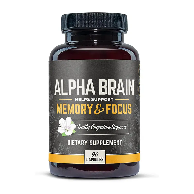 Alpha Brain Premium Nootropic Brain Supplément cérébral pour hommes et femmes Capsules de concentration sans caféine pour la mémoire du cerveau Supp