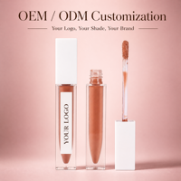 Gloss à lèvres végétalien brillant, maquillage longue tenue, hydratant, multi-couleurs, marque privée