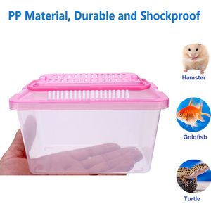 휴대용 물고기 탱크 휴대용 플라스틱 물고기 탱크 투명 여행 통기성 디자인 작은 수족관 거북이 애완 동물 물고기 - Product Image 3