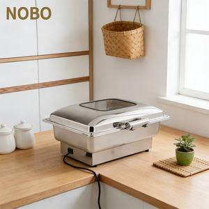 Set di Chafing Dish <span class=keywords><strong>Elettrico</strong></span> Rettangolare da 9L per Buffet, Espositore per Alimenti, Set di Scaldavivande di Lusso per Catering - Product Image 4