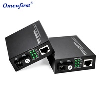 Konverter Gigabit Ethernet ke Serat Optik 1 RJ45 1 SC BiDi Port TX1310nm RX1550nm 1000Mbps Media Converter Pasangan A/B DC 5V