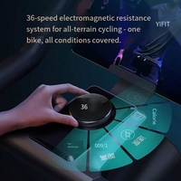 Vélo d'appartement intelligent et silencieux avec écran LCD couleur 36 couleurs, résistance magnétique, volant d'inertie de 11 kg et capacité de 150 kg pour usage domestique