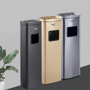 Poubelle à cendres en acier inoxydable à prix avantageux, sans couvercle, gain de place, écologique, pour le bureau, le hall - Product Image 5