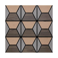 Panneau mural insonorisant en MDF PET, épaisseur 17/21 mm, design 3D multicolore de qualité supérieure, panneau mural acoustique à emboîtement