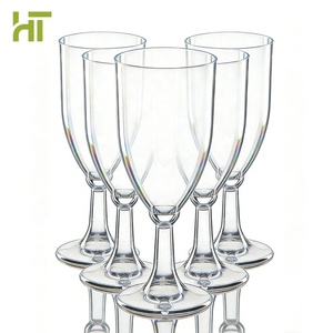 カスタムロゴ入り PS 7オンス (210ml) 透明プラスチック製使い捨てカクテルショットグラス ワインフルート シャンパン 再利用可能 パーティー 結婚式用 - Product Image 2