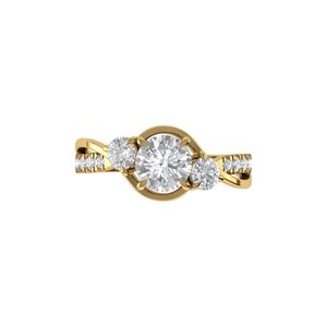 Dernière bague en diamant de laboratoire taille ronde, en argent 925 et or 9kt, 14kt, 18kt, pour femme, idéale comme bague de fiançailles - Product Image 4