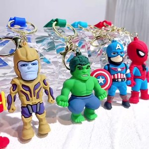 Llaveros de Silicona <span class=keywords><strong>3D</strong></span> Personalizados de Anime, Llaveros de PVC Suave de Dibujos Animados de Spider-Man y Iron Man, Colgante Promocional de Goma, Llavero - Product Image 2