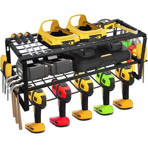 Organisateur d'outils électriques JH-Mech avec <span class=keywords><strong>4</strong></span> crochets Support mural en métal pour outils électriques de garage Support d'affichage pour station de charge de perceuse sans fil - Product Image 6