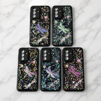 Étui de téléphone PC avec paillettes papillon pour Samsung A57 A37 A27 A18 A08, coque de téléphone TPU brillante pour TECNO Pop9 Spark50 Pova7 Spark30c