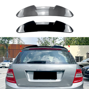 Mercedes-Benz C-Class S204 Avant Rear Spoiler Piano <b>Black</b> Carbon Fiber Texture Ducktail <b>Trunk</b> Lip 2008-2014 - Product Image 1