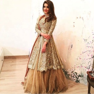 --<b>Bridal</b>--Lehenga--with Stylish <b>Jacket</b>---Dress with --Embellished in crystal glass beads stone work for Wedding=2021... - Product Image 1