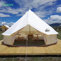 Tente de luxe imperméable légère ignifuge pour 4 personnes 5m 6m tipi toile de coton yourte camping cloche tentes glamping pour événements