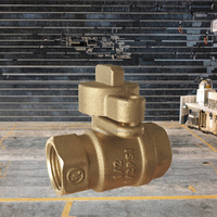 Vanne à bille manuelle en laiton forgé de 1/2 pouce, robuste, certifiée CE, personnalisation d'usine, OEM, connexion NPT, compteur d'eau 650