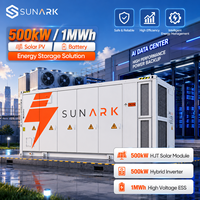 Système d'énergie solaire hybride Sunark 500 kW 1 MWh, conteneur BESS avec BMS intelligent et onduleur hybride pour le stockage d'énergie solaire commerciale