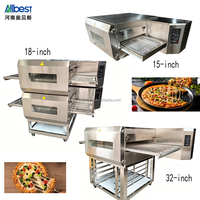 Four à pizza à convection à gaz à entraînement par chaîne de 15/18/32 pouces, machine de cuisson professionnelle en acier inoxydable, équipement de transformation alimentaire