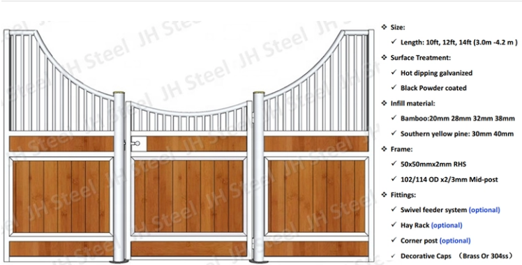 Telhado galvanizado inoxidável de Front Horse Stables Panels With da segurança da proteção do cavalo