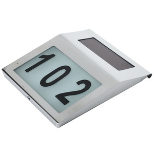 Led Illuminated Sign Stainless Steel 2LED Rectangular Water Resistant Outdoor <b>Wall</b> Mount House Number <b>Light</b> - Product Image 4