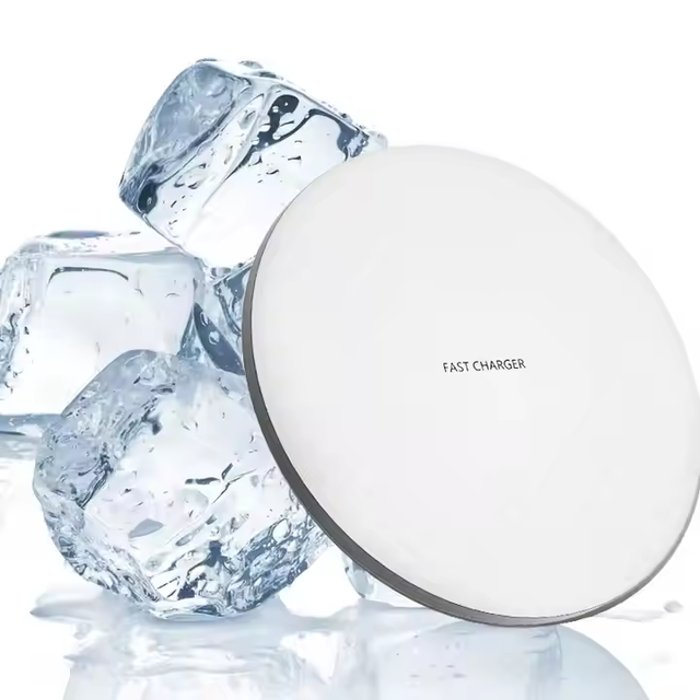 Round Mobile Phone Wireless Charger-Portable Desktop Stand 10W Fast Charging Eco-Friendly Type-C Output with Custom Logo