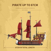 Reobrix 66010 Pirate Revenge 2776PCS Set Blok Bangunan Kapal Bajak Laut Skala Besar dengan Bagian yang Dapat Digerakkan dan Klasik