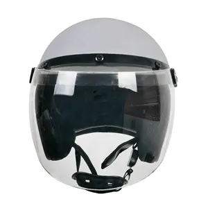 Helm sepeda motor Retro Pria Wanita, helm pelindung kepala setengah terbuka untuk proteksi kepala