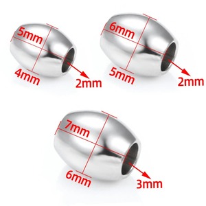 30 perles entretoises en acier inoxydable 4/5/6 mm, ovales lisses argentées, pour la fabrication artisanale de bracelets, colliers et bijoux DIY - Product Image 2