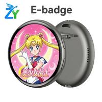 Badge électronique intelligent innovant avec écran tactile LCD HD de 1,85 pouce, affichage dynamique vidéo et photo, portable, pour aéroport (intérieur/extérieur)
