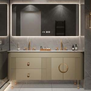Mueble de Baño de Diseño Moderno con Doble Lavabo, Impermeable y Personalizado de Alta Gama - Product Image 1