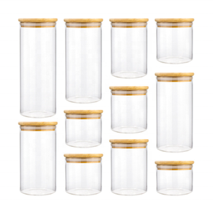 Glass Jar Jars With Lids Glassglassglass Glass Jars With Glass Lid Stock Wholesale High Quality Borosilicate Glass Food Storage Jar Round Glass Jars With Lids